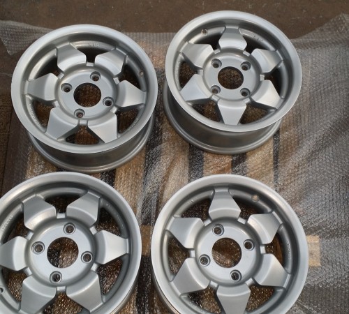 Alloy wheels after powder coating