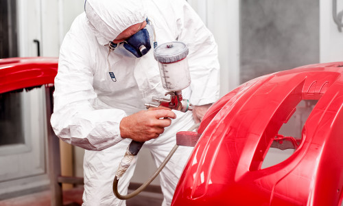 Powder coating with spray gun